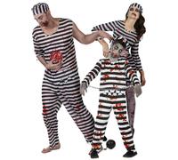 Déguisement De Famille Prisonniers Zombies Effrayants Halloween Noir