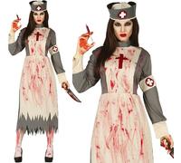 Déguisement De Femme Zombie Infirmière Morte Pour Halloween Vêtements Gris Neuf