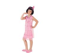 Déguisement De Flapper Ou Charleston Rose Pour Fille (Taille 7-8a) Multicolore