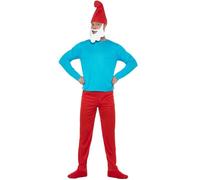 Funidelia | Déguisement de Grand Schtroumpf 100% Officielle pour Homme M-L The Smurfs, Dessins Animés, Les Schtroumpfs, Petit Nain - Couleur: Rouge, Accessoire pour déguisement
