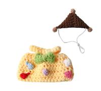 Déguisement de Hamster,Robe en Tricot Animal avec Un Chapeau Inclus,Costume Chaud Destiné Aux Petits Animaux De Compagnie - pour Cochon d'Inde, Hamster, Lapin, Chinchilla, Hérisson et Gerbille