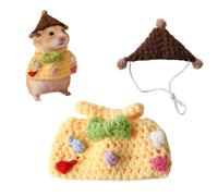 Déguisement de Hamster - Robe en Tricot Animal avec Un Chapeau Inclus - Vêtements Respirants pour Petits Animaux,pour Furet Chinchilla Hérisson Cochon d'Inde Hamster Gerbille
