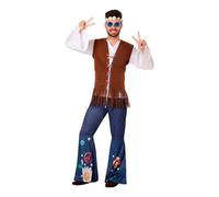 Déguisement De Hippie Avec Gilet Pour Homme (Taille S) Multicolore