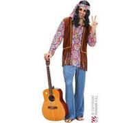 Widmann Milano – Costume homme Hippie psychédélique – Chemise, gilet, pantalon, bandeau