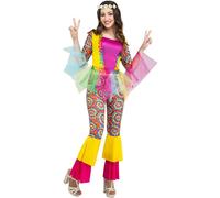 Déguisement De Hippie Multicouleur Pour Femme (Taille M-L) Multicolore