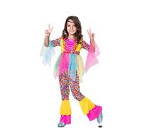 Déguisement De Hippie Rose Pour Fille (Taille 10-12a) Multicolore