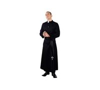 Boland - Costume adulte prêtre, toge et ceinture, Noir, Tunique, Saint, Cardinal, Curé, Église, Fête à thème, Carnaval