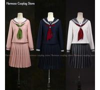 Déguisement de jeu silencieux, Cosplay Hill Chiko Fukuwaka, uniforme brodé bleu/blanc/rose, cravate, costume de marin, accessoires pour femmes, tenues de jeu de rôle Props