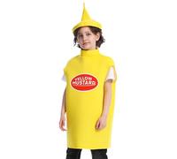 Déguisement de ketchup doux et respirant avec fermeture éclair pour de 4 à 12 ans pour fêtes, festivals, cosplay, représentation