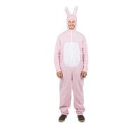P'TIT CLOWN - 21127 - Déguisement Lapin - Costume Adulte - Unisexe - Parfait pour Carnaval, EVG, EVJF, Pâques, Halloween et autres Fêtes Costumées - Facile à Enfiler - Confortable - S/M - Rose