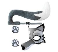 Déguisement De Loup Pour | Ensemble Cosplay Animal Drôle - Costume Loup Gris pour Fête Hivernale et Représentation Scénique