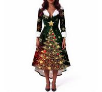 Déguisement de Lutin Mère Orientale Longues Manches Elegante Fête Renne Sequin Femmes Nouvel Sequins Hiver Soirée Moulante Longue Robe Noir de Soirée Costume Sapin de Noel Robe Femme de Noel 5XL