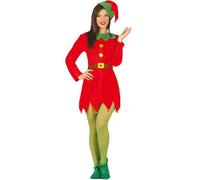 GUIRMA | Costume de Lutine Adulte (42-44/L) - Chapeau et Robe - Costumes de Noël, Contes et Fées pour Fêtes du Nouvel An et Célébrations - Idéal pour Femmes - Rouge et Vert