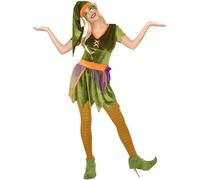 Déguisement De Lutin Vert Et Orange Pour Femme (Taille S) Multicolore