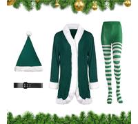 Déguisement de Madame Noël pour les Femmes,Tenue De Cosplay Pour Les Fêtes - Tenue de Père Noël en Velours comprenant une Ceinture et un Chapeau,Pour Les Femmes Lors D'Événements Et D'Activitiés De Ma