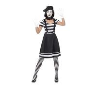 Déguisement De Mime Blanc Et Noir Pour Femme (Taille S)