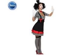 Atosa 22973 Costume de carnaval, femme, noir/blanc, M-L