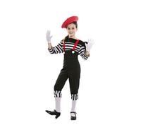 EUROCARNAVALES Déguisement mime pantalon fille - Noir - 10 à 12 ans (139-155 cm)