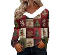 Deguisement de Noel Renne Moche Pull Sweat Bonhomme Chic Sapin Lumineux Deguisement Drole Jacquard Pull Paillettes Femme Déguisements Rigolo Vetement Adulte Tunique Noel Femme L