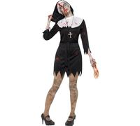Déguisement De Nonne Zombie Femme Noir