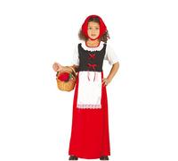 Déguisement De Paysanne Rouge Médiévale Pour Fille Plusieurs Tailles (Taille 10-12a) Multicolore