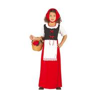 Déguisement De Paysanne Rouge Médiévale Pour Fille Plusieurs Tailles (Taille 5-6a) Multicolore