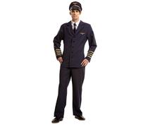 Déguisement De Pilote De Ligne Pour Homme Taille M-L (Taille M-L) Multicolore