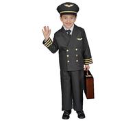 Dress Up America Costume de pilote pour garçons et filles - Uniforme de capitaine de compagnie aérienne pour enfants - Habillage de jeu de rôle pour enfants