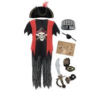 Déguisement de pirate pour enfants garçons et filles - Déguisement de jeu de rôle avec bandana, bandeau et chapeau de capitaine - 3 à 4 ans