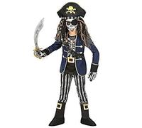 Déguisement de pirate squelette pour enfant - WIDMANN - modèle avec manteau, ceinture et accessoires