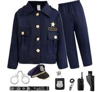 Déguisement de Policier pour Enfants de 5 à 7 Ans, Uniforme Police avec Accessoires réalistes, Jeu rôle, déguisement pour garçons, Cadeaux d'anniversaire, Costumes d'halloween pour Enfants