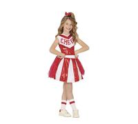 FIESTAS GUIRCA Déguisement de pom-pom girl à paillettes rouges pour filles - Uniforme de pom-pom girl américain brillant - Costume pour enfants - Filles âgées de 10 à 12 ans