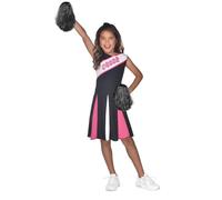 Déguisement de pom-pom girl pour enfant Noir/rose/blanc, rose, 12-14 ans