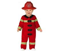 FIESTAS GUIRCA | Costume de Pompier Bébé (18-24 Mois) - Casque et Combinaison - Costumes Enfantins pour Halloween, Carnaval et Fêtes de Pompier - Idéal pour Petits Enfants - Rouge