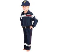 Chaks Costumes et Mariage - Déguisement Pompier Enfant - Polyester Bleu - 8-9 ans