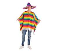 Déguisement De Poncho Mexicain Arc-En-Ciel Multicolore