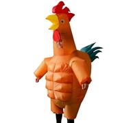 Déguisement De Poulet Gonflable - Cosplay D'Animal De Ferme - avec Design de Muscles Abdominaux Costume d'Animal de Ferme Gonflable,Pour Adultes Hommes Femmes Adolescents Spectacle Carnaval Noël Hallo