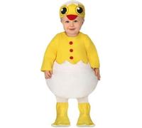 FIESTAS GUIRCA | Costume de Poulet Bébé (18-24 Mois) - Bonnet, Combinaison et Pattes - Costumes d'Animaux pour Halloween, Carnaval et Fêtes Costumées - Idéal pour Bébés Unisexes - Jaune et Blanc