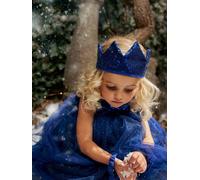 Déguisement de princesse avec voile et couronne bleu 5/7A