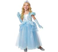 RUBIE'S Robe de Princesse Bleue pour Enfant - Taille 5-6 ans - Déguisement Luxe Robe de Princesse Fille avec Tiare et Gants - Costume Pour Carnaval, Halloween, Cadeau Anniversaire, Noël