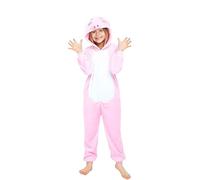 Déguisement de pyjama cochon rose avec capuche pour fille, multicolore, One Size 3-4 Years