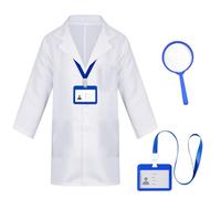 Déguisement de Scientifique Enfant, pack 3 blouse blanche enfant déguisement scientifique enfant avec accessoires scientifiques Scientist Doctor cosplay set pour garçon et fille 6 à 9 ans