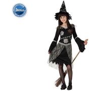 Déguisement de sorcière Fille - ATOSA - Tunique courte noire et grise - Costume et chapeau - Intérieur T2