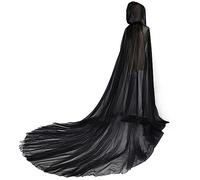 Déguisement de sorcière, manteau de magicien, manteau de magicien, cape unisexe pour Halloween, vampires, cosplay, costume d'Halloween pour femme, cape à capuche en tulle, cosplay, vintage, vampire