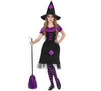 W WIDMANN MILANO Party Fashion - Costume enfant sorcière, Robe, Chapeau de sorcière, Contes de fées, Costumes de carnaval, Halloween