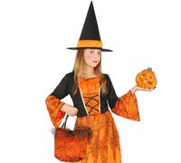 Déguisement De Sorcière - Taille 5-7 Ans Orange