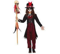 Déguisement de sorcière vaudou pour fille - Sorcellerie - Blanc - Polyester - Costume Halloween 5-6 ans