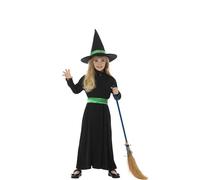 Déguisement De Sorcière Verte Pour Fille (Taille 7-9a) Vert