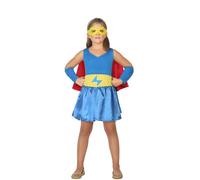 Déguisement De Super-Héroïne Bleue Pour Fille (Taille 7-9a) Multicolore