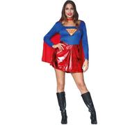 Déguisement de super-héros pour femme - FIESTAS GUIRCA - Modèle Supergirl - Rouge / bleu - Polyester - Intérieur XS/S